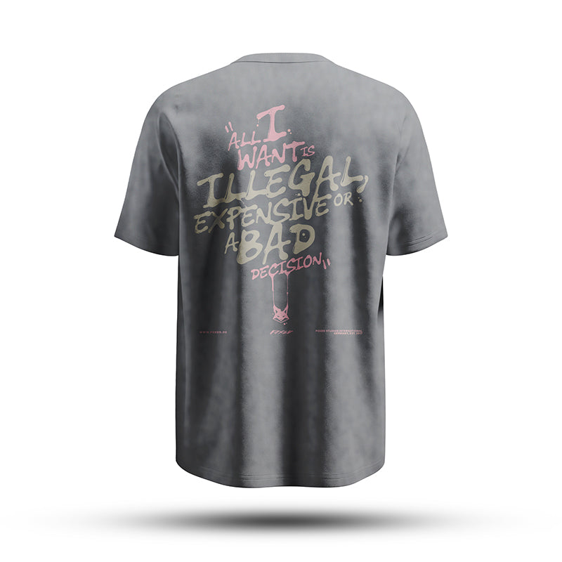 FOXED® ALL I WANT IS ILLEGAL OVERSIZE SHIRT STONEWASHED