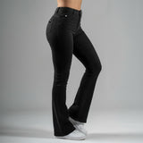 FOXED® HIGH-WAISTED SKINNY BOOTCUT JEANS BLACK