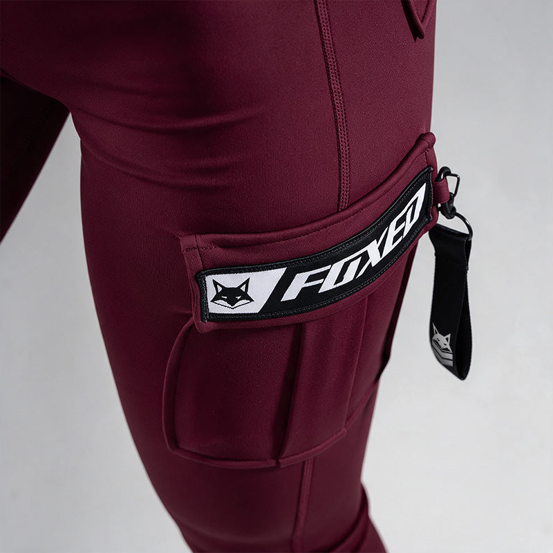 FOXED® CARGO LEGGINGS 3-POCKET SMOKED CHERRY