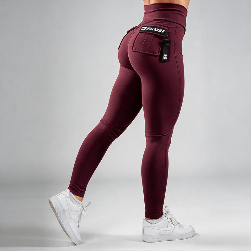 FOXED® CARGO LEGGINGS 3-POCKET SMOKED CHERRY