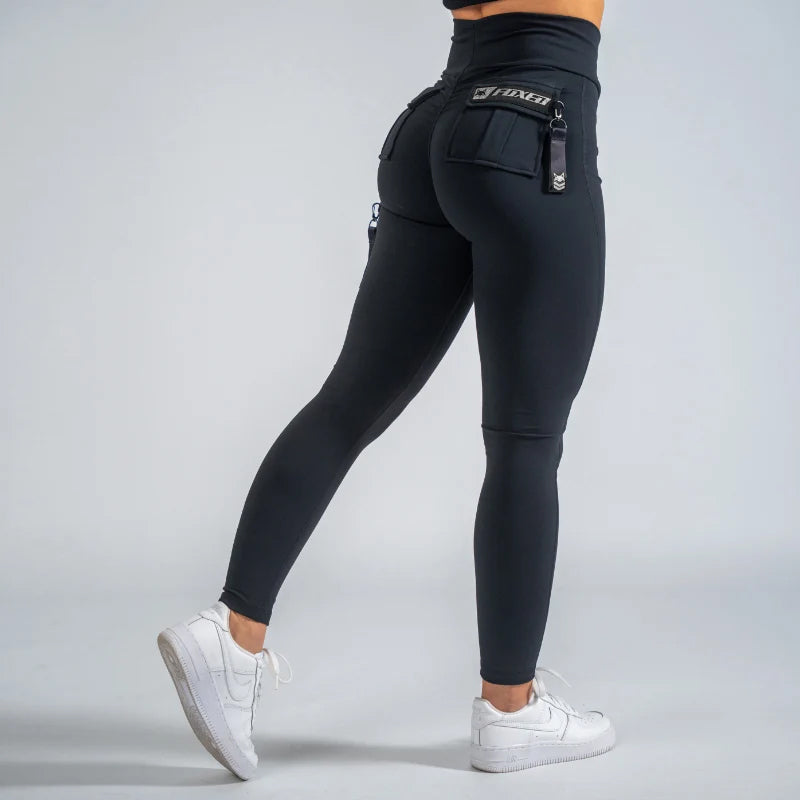 FOXED® CARGO LEGGINGS 3-POCKET GLITTER GREY