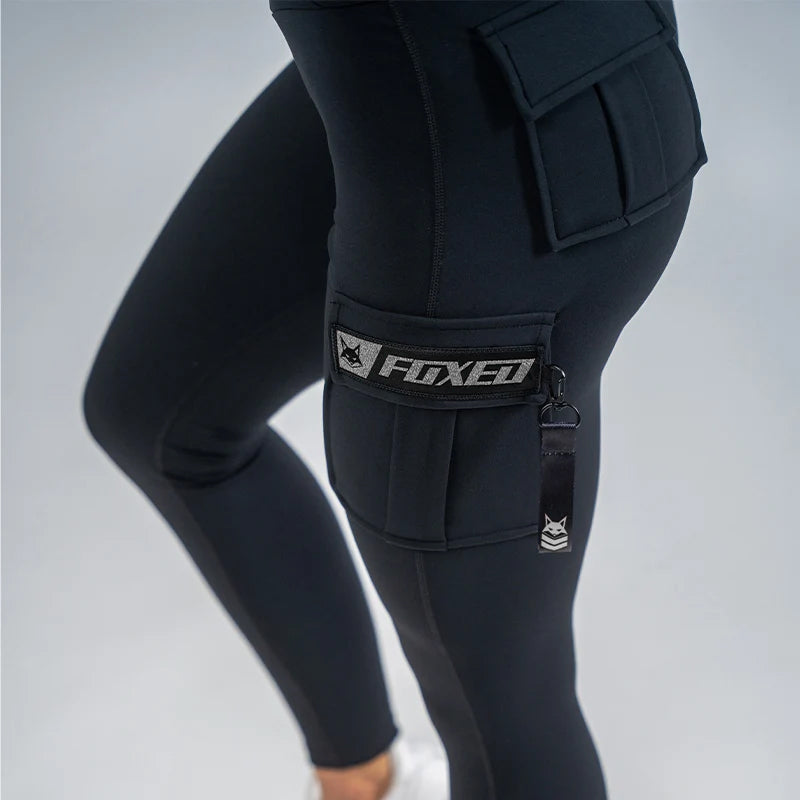 FOXED® CARGO LEGGINGS 3-POCKET GLITTER GREY