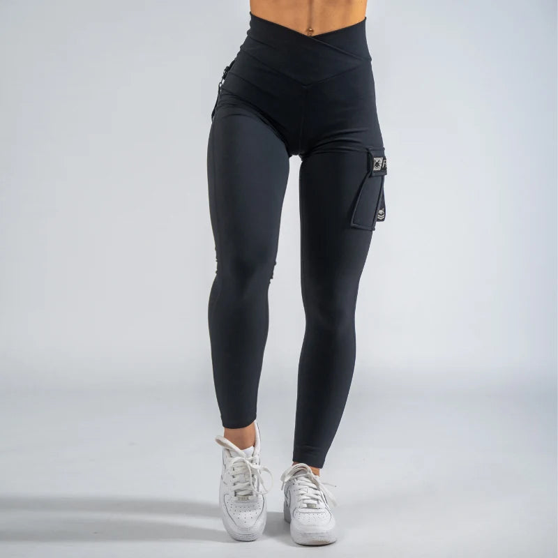 FOXED® CARGO LEGGINGS 3-POCKET GLITTER GREY