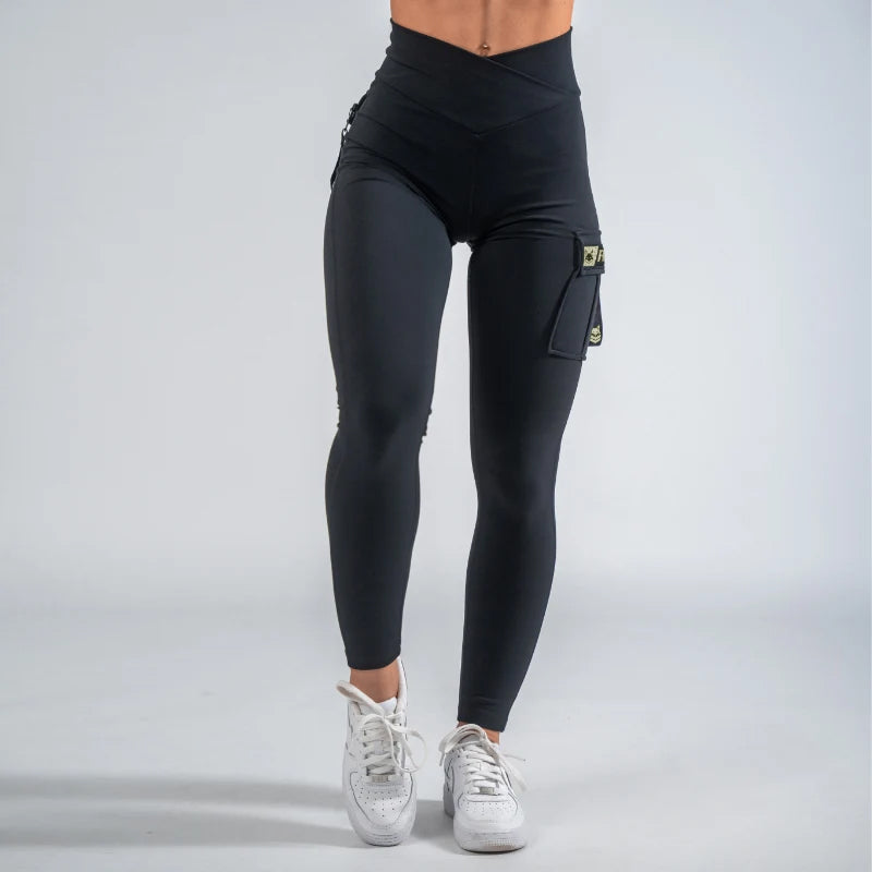 FOXED® CARGO LEGGINGS 3-POCKET GLITTER MATCHA