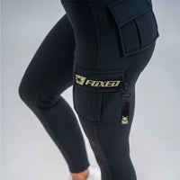 FOXED® CARGO LEGGINGS 3-POCKET GLITTER MATCHA