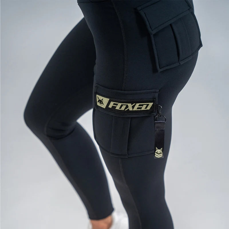 FOXED® CARGO LEGGINGS 3-POCKET GLITTER MATCHA