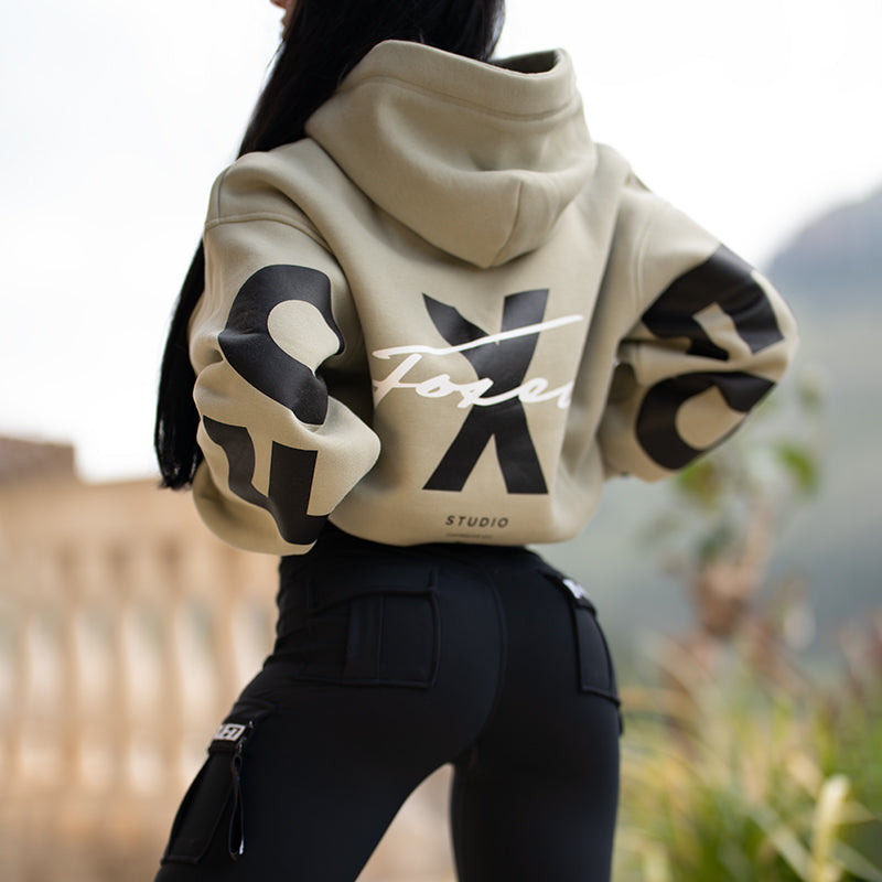 FOXED® STUDIOSTATE HOODIE + CARGO LEGGINGS SET MATCHA WHITE