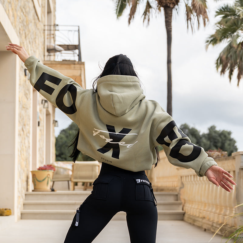 FOXED® STUDIOSTATE HOODIE + CARGO LEGGINGS SET MATCHA WHITE