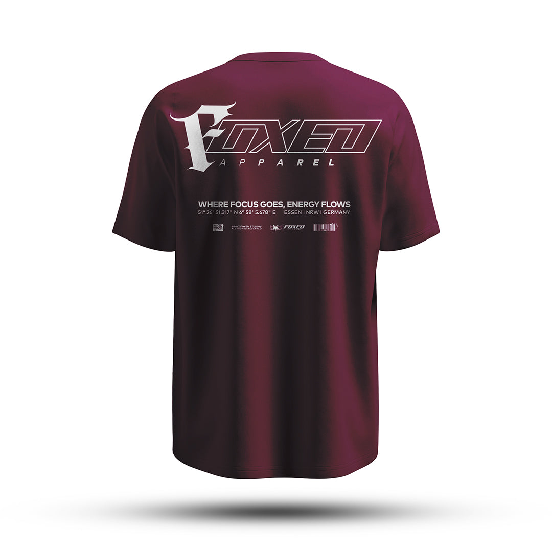 FOXED® "FOCUS" UNISEX LONG SHIRT BURGUNDY