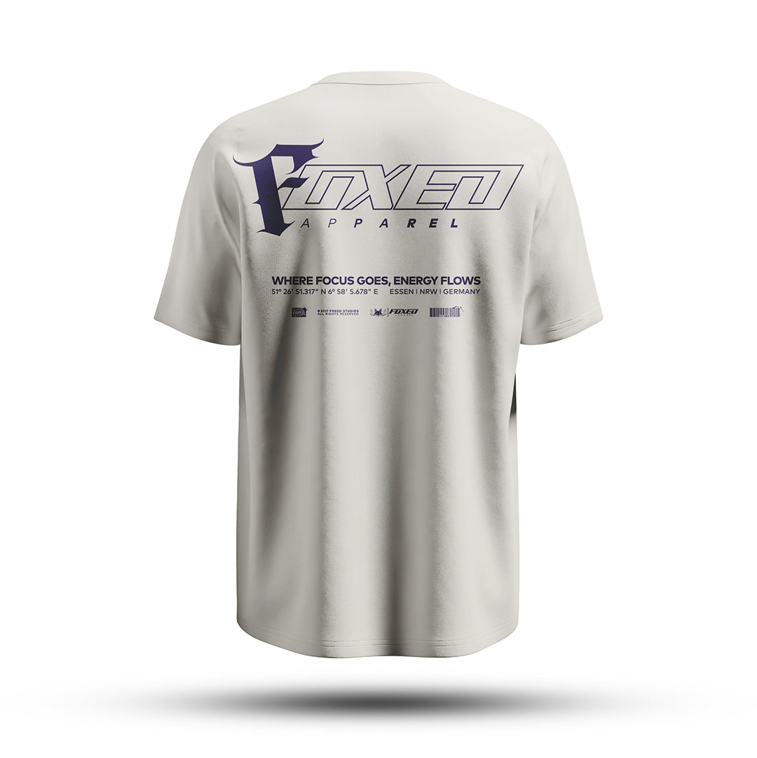 FOXED® "FOCUS" UNISEX LONG SHIRT OFFWHITE/NAVY