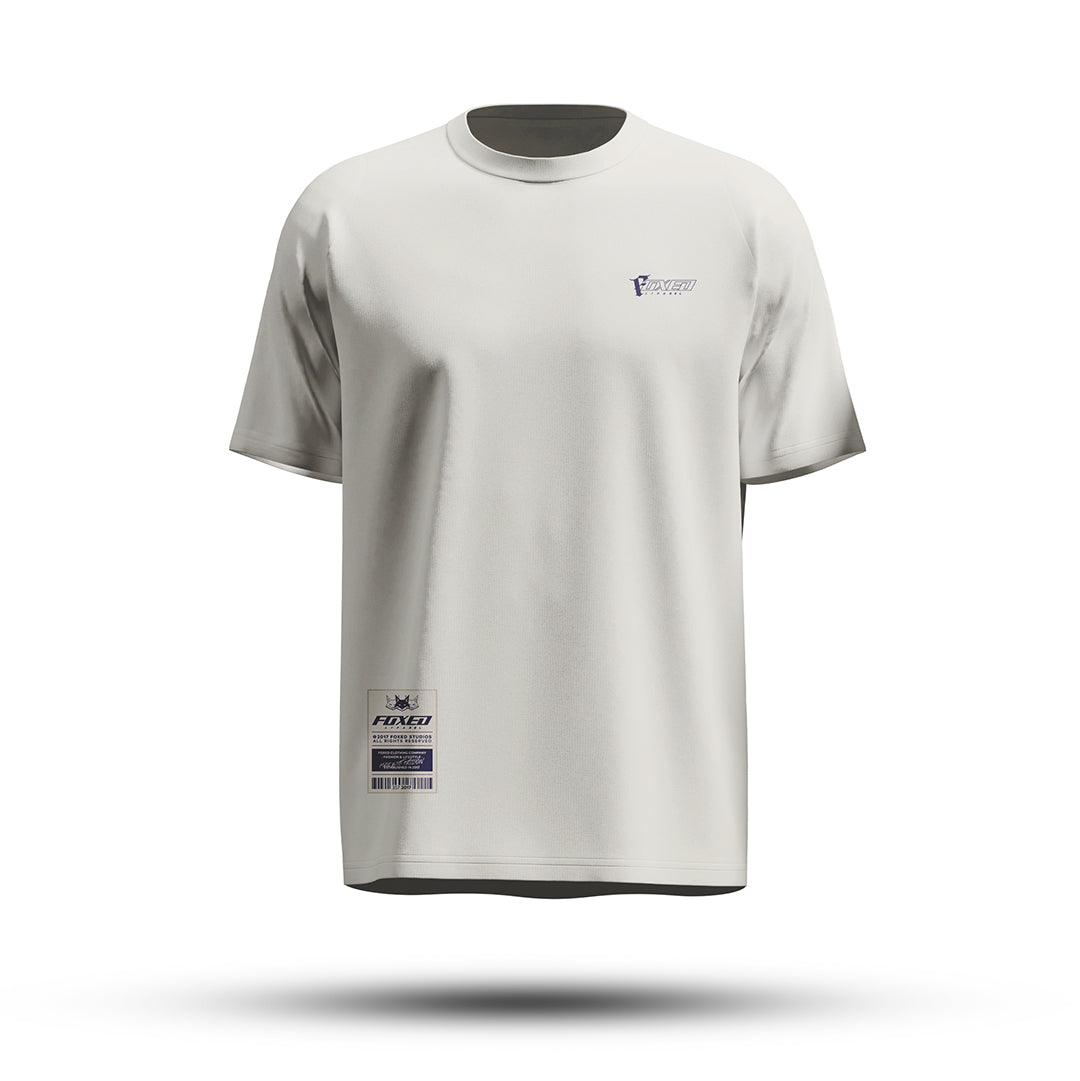 FOXED® "FOCUS" UNISEX LONG SHIRT OFFWHITE/NAVY