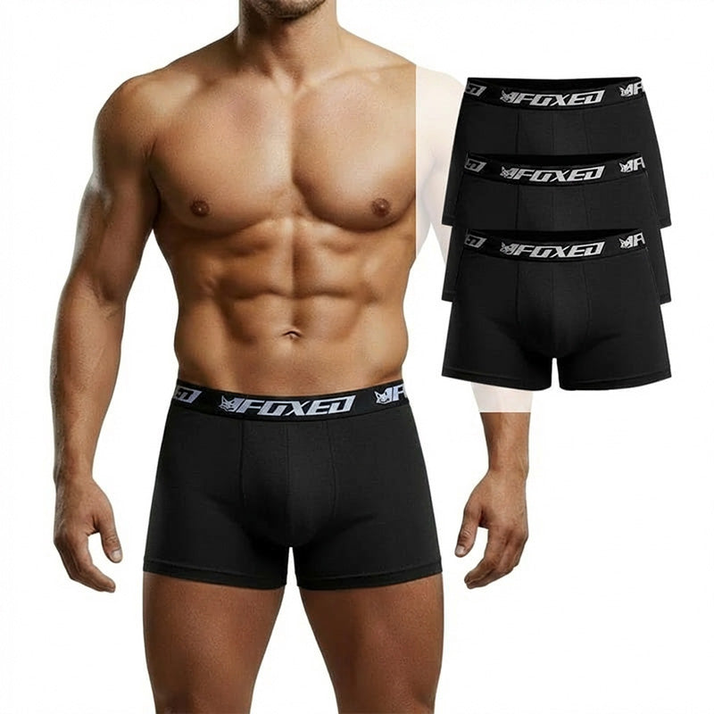 FOXED® 3er PACK BOXERSHORTS BLACK