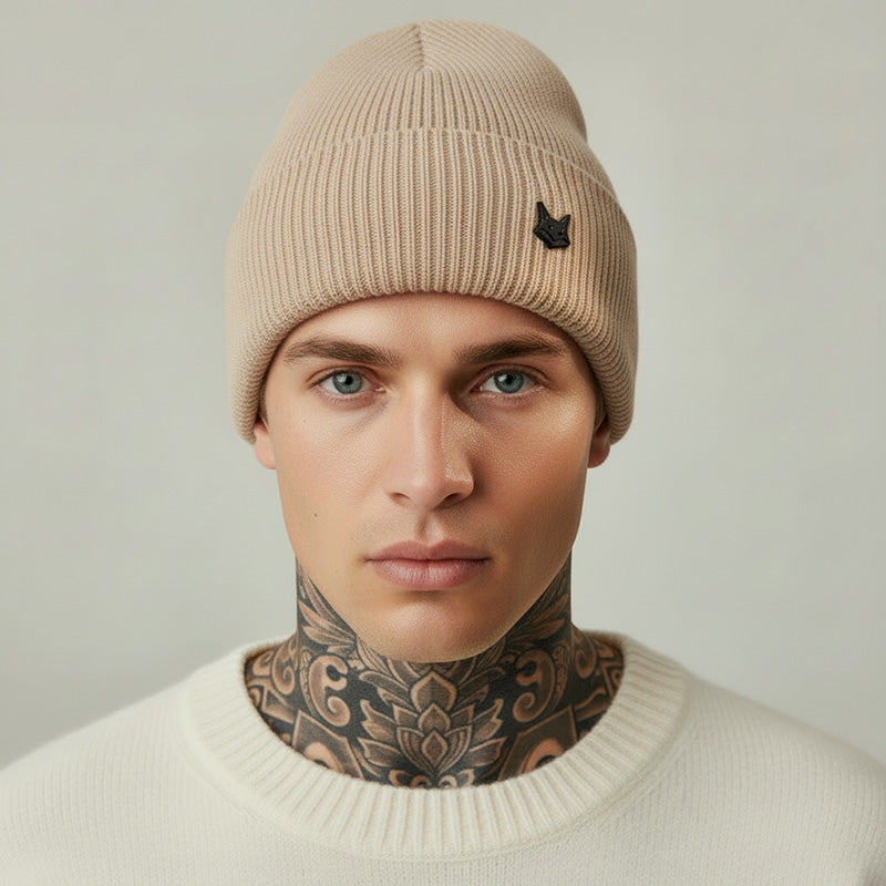 FOXED® METAL ICON BEANIE BEIGE