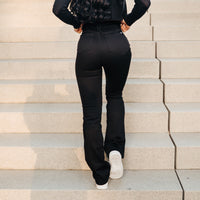 FOXED® HIGH-WAISTED SKINNY BOOTCUT JEANS BLACK