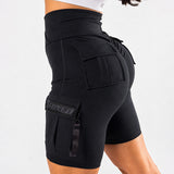 FOXED® CARGO BIKER SHORTS 3-POCKET ALL BLACK