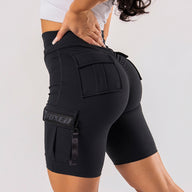 FOXED® CARGO BIKER SHORTS 3-POCKET ALL BLACK
