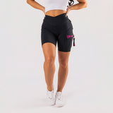 FOXED® CARGO BIKER SHORTS 3-POCKET GLITTER PINK