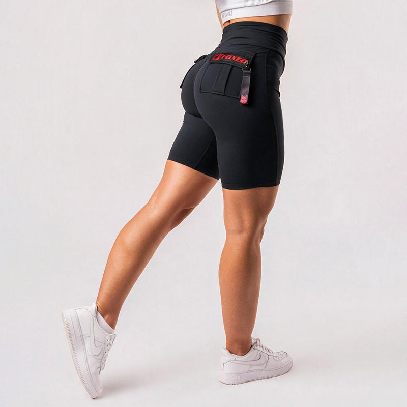 FOXED® CARGO BIKER SHORTS 3-POCKET GLITTER RED