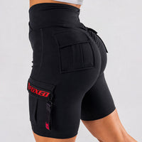 FOXED® CARGO BIKER SHORTS 3-POCKET GLITTER RED