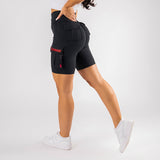 FOXED® CARGO BIKER SHORTS 3-POCKET GLITTER RED