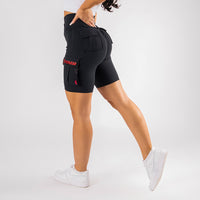 FOXED® CARGO BIKER SHORTS 3-POCKET GLITTER RED
