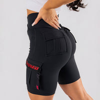 FOXED® CARGO BIKER SHORTS 3-POCKET GLITTER RED