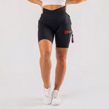 FOXED® CARGO BIKER SHORTS 3-POCKET GLITTER RED
