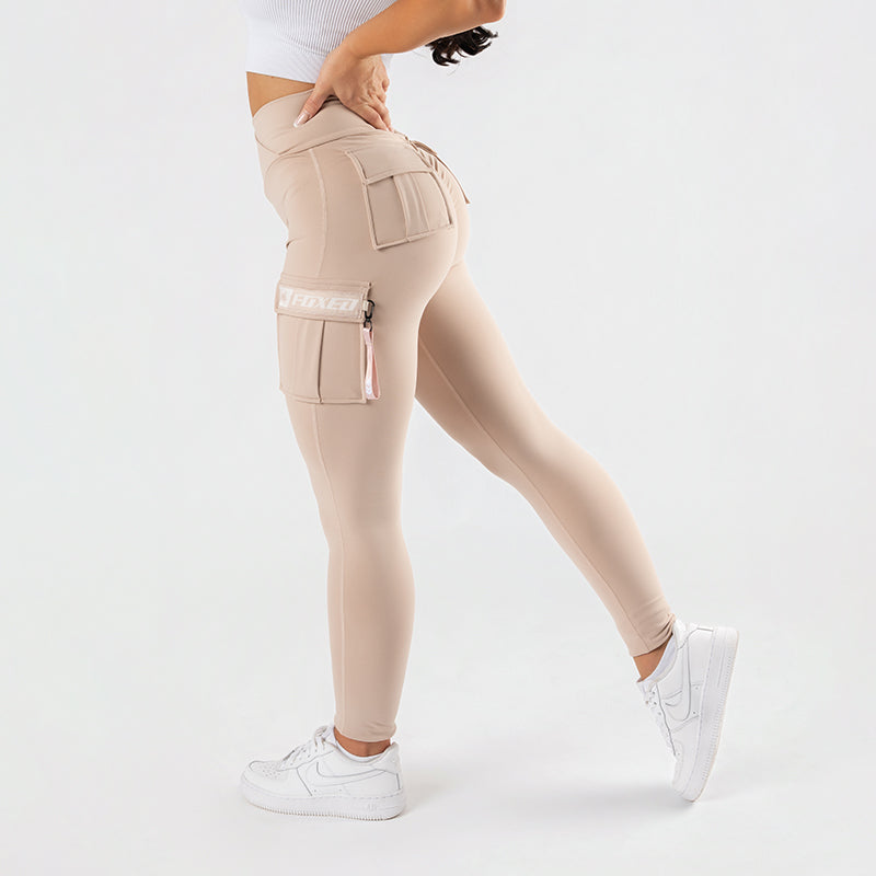 FOXED® CARGO 3-POCKET LEGGINGS MUSHROOM