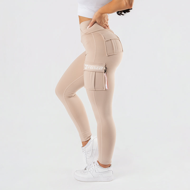 FOXED® CARGO 3-POCKET LEGGINGS MUSHROOM