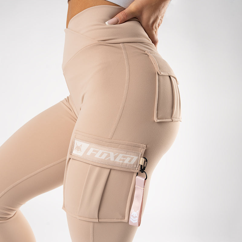 FOXED® CARGO 3-POCKET LEGGINGS MUSHROOM