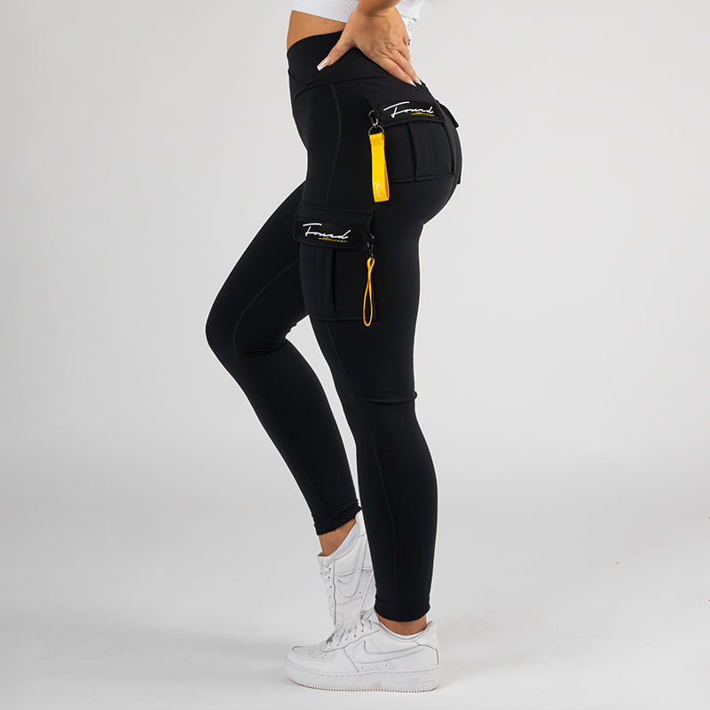 FOXED® CARGO LEGGINGS 3-POCKET RAZZLE DAZZLE YELLOW