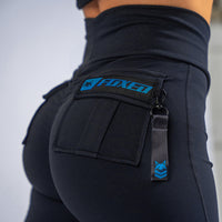 FOXED® CARGO LEGGINGS 3-POCKET GLITTER BLUE