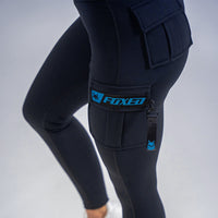 FOXED® CARGO LEGGINGS 3-POCKET GLITTER BLUE