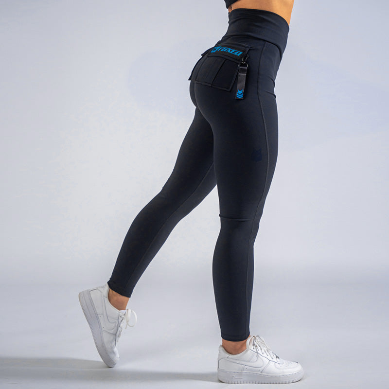 FOXED® CARGO LEGGINGS 3-POCKET GLITTER BLUE