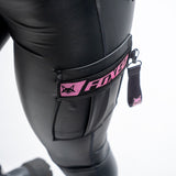 FOXED® CARGOLYX® 3-POCKET KUNSTLEDER CARGO LEGGINGS GLITTER ROSA