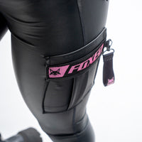FOXED® CARGOLYX® 3-POCKET KUNSTLEDER CARGO LEGGINGS GLITTER ROSA