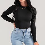FOXED® CLASSIC LONGSLEEVE THONG BODYSUIT BLACK