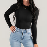 FOXED® CLASSIC LONGSLEEVE THONG BODYSUIT BLACK