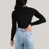 FOXED® CLASSIC LONGSLEEVE THONG BODYSUIT BLACK