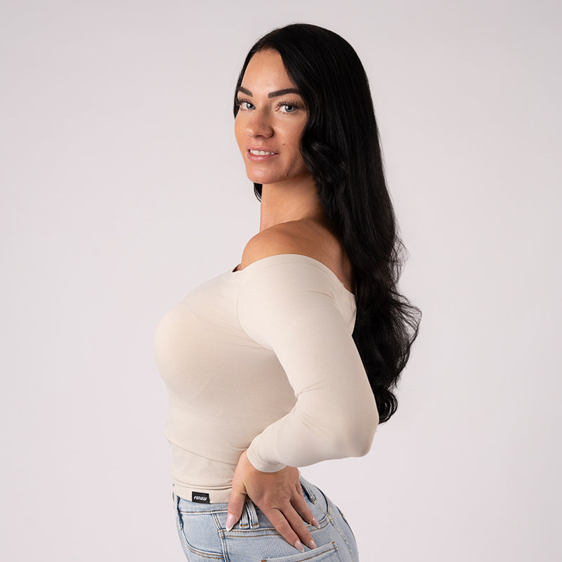 FOXED® CLASSIC OFF SHOULDER LONGSLEEVE BEIGE