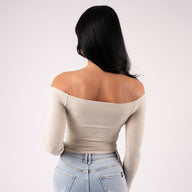 FOXED® CLASSIC OFF SHOULDER LONGSLEEVE BEIGE