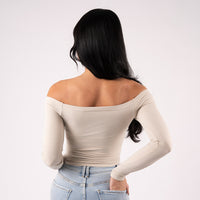 FOXED® CLASSIC OFF SHOULDER LONGSLEEVE BEIGE