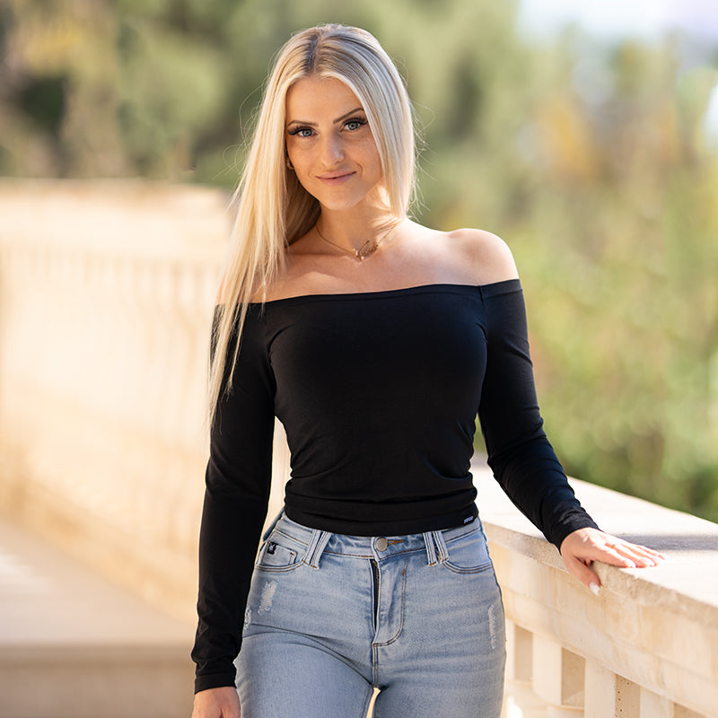 FOXED® CLASSIC OFF SHOULDER LONGSLEEVE BLACK