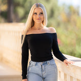 FOXED® CLASSIC OFF SHOULDER LONGSLEEVE BLACK