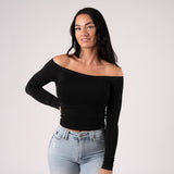FOXED® CLASSIC OFF SHOULDER LONGSLEEVE BLACK