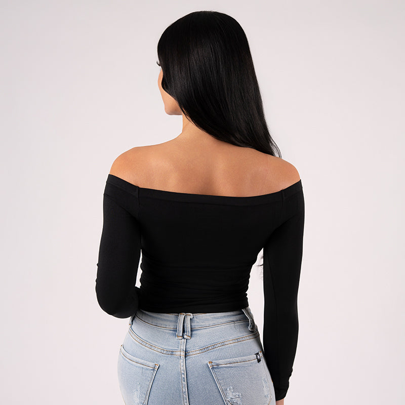 FOXED® CLASSIC OFF SHOULDER LONGSLEEVE BLACK