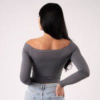 FOXED® CLASSIC OFF SHOULDER LONGSLEEVE GREY