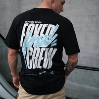 FOXED® CREW OVERSIZE SHIRT BLACK/BABYBLUE