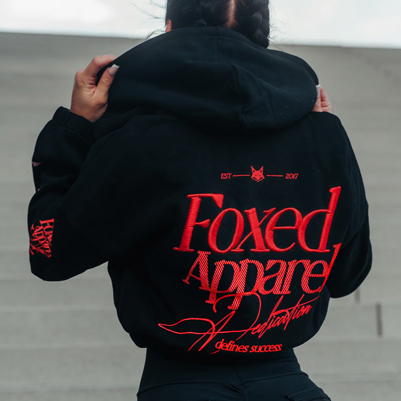 FOXED® DEDICATION CROPPED ZIPPER BLACK/RED