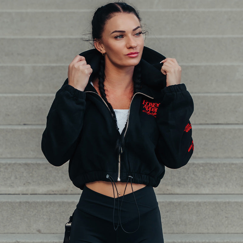 FOXED® DEDICATION CROPPED ZIPPER BLACK/RED